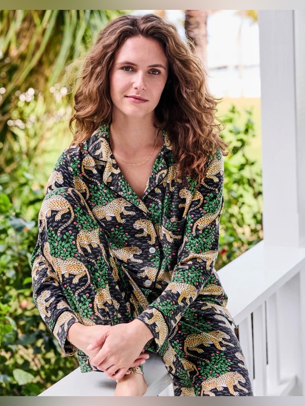 Printfresh Bagheera Long Pajama Set Cheetah Leopard Print 2X